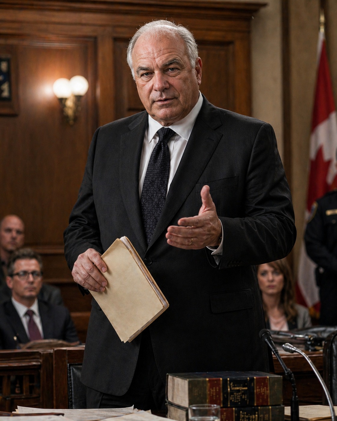Tony Iavarone addressing the courtroom with authority