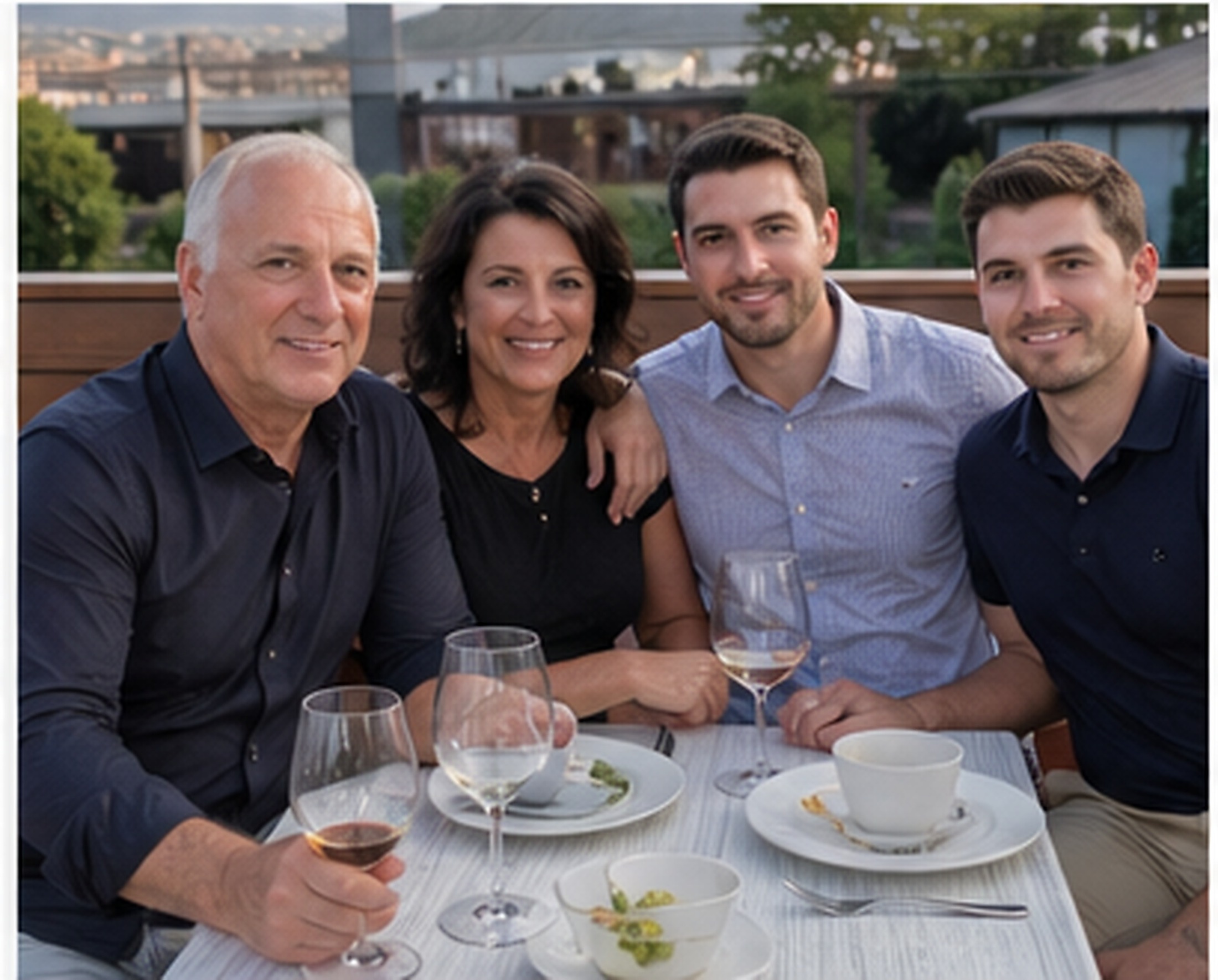 Tony Iavarone family dinner at an upscale restaurant