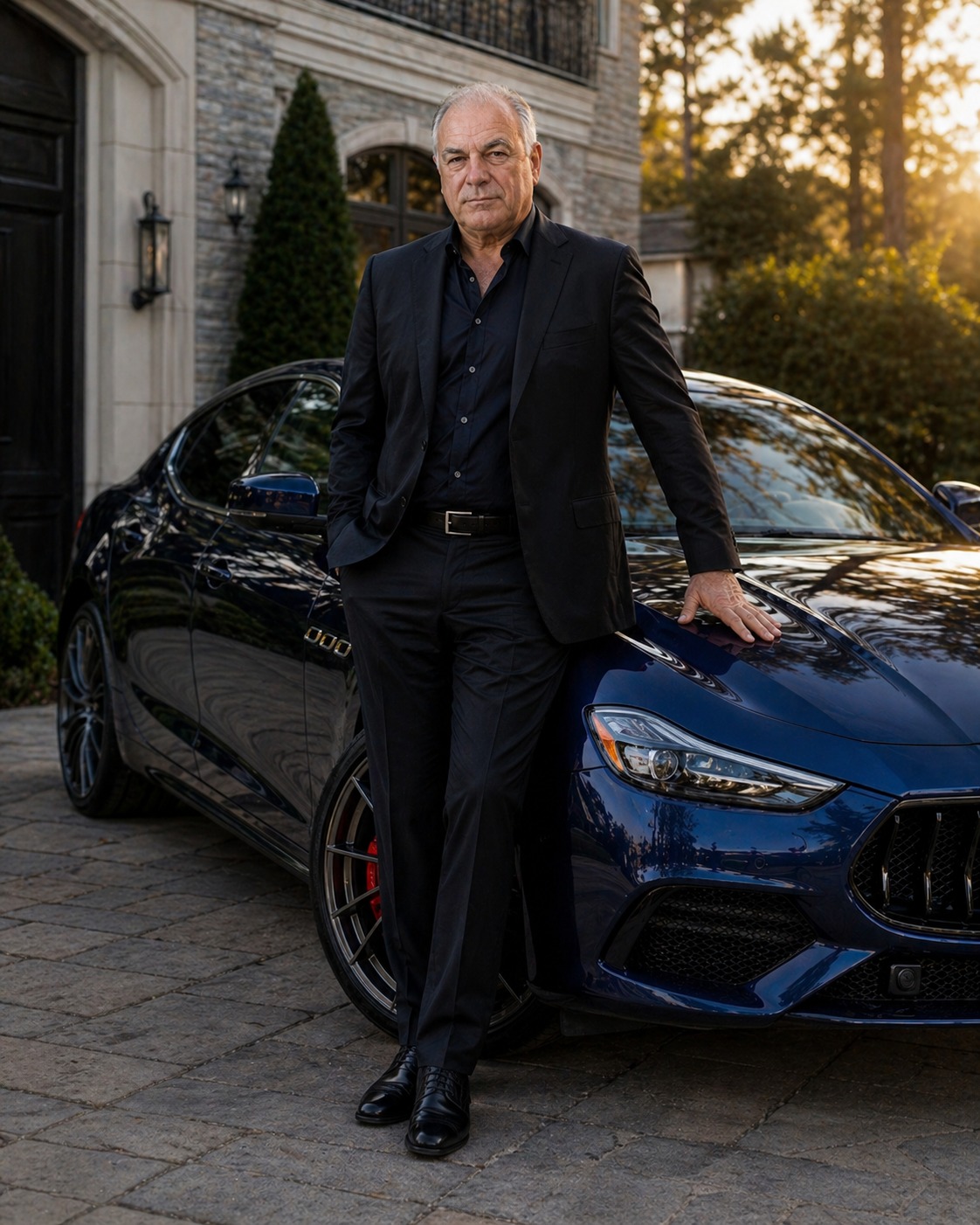Tony Iavarone standing in front of a luxury Italian car